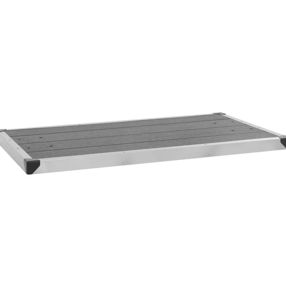 Ulkosuihkualusta WPC ruostumaton teräs 110x62 cm harmaa*FinePRICE Best