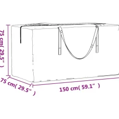 Ulkotyynyjen säilytyskassi musta 150x75x75 cm polyeteeni*FinePRICE Clearance