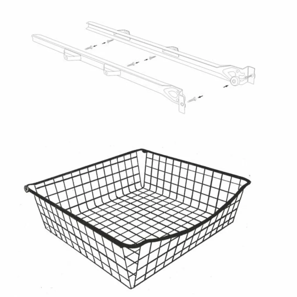 Ulosvedettävä lankakori Roller M60 500x150 mm valkoinen*Norscan