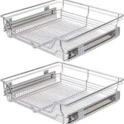 Sale Ulosvedettävät ritilälaatikot 2 kpl 600mm hopea Keittiökaapit