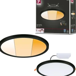 New Upotettava LED-paneeli VariFit Areo, IP44, Ø23cm, 16W, säädettävä värilämpötila, eri värejä Led-Paneelit