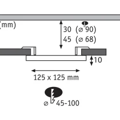 Outlet Upotettava LED-paneeli Veluna, IP44, Ø12.5cm, 8.5W, 3000K, satiini Led-Paneelit