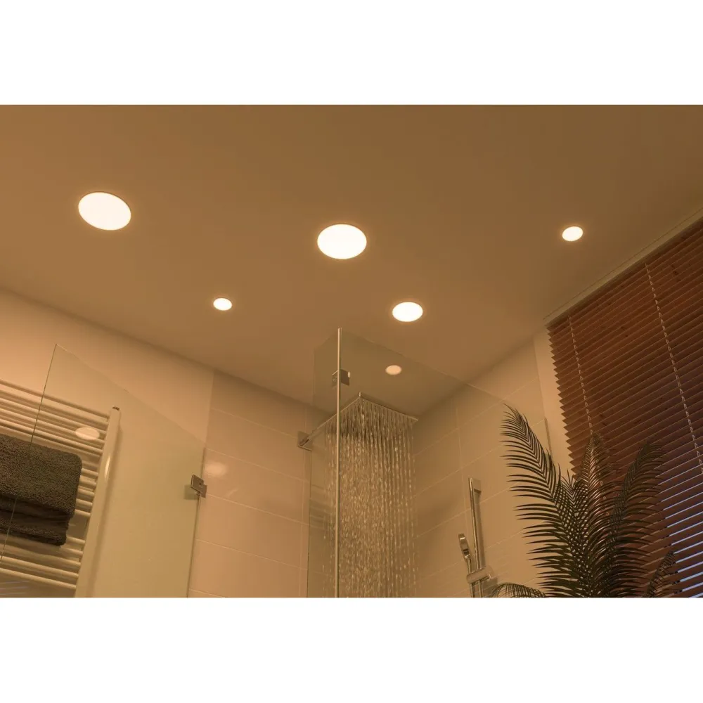 Outlet Upotettava LED-paneeli Veluna, IP44, Ø12.5cm, 8.5W, 3000K, satiini Led-Paneelit