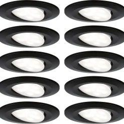Online Upotettava LED-valaisin Calla, 10kpl, IP65, Ø90mm, 6W, 500lm, 4000K, mattamusta Kattovalaisimet|Alasvalot