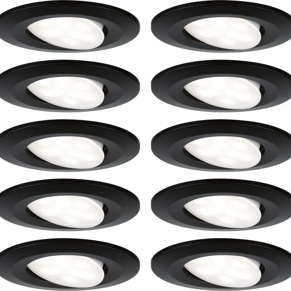 Online Upotettava LED-valaisin Calla, 10kpl, IP65, Ø90mm, 6W, 500lm, 4000K, mattamusta Kattovalaisimet|Alasvalot