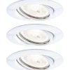 Upotettava LED-valaisin Base, 3kpl, Ø90mm, GU10, 5W, 350lm, 3000K, himmennettävä, valkoinen*Paulmann Outlet
