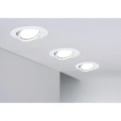 Upotettava LED-valaisin Base, 3kpl, Ø90mm, GU10, 5W, 350lm, 3000K, himmennettävä, valkoinen*Paulmann Outlet