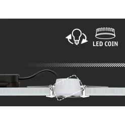 New Upotettava LED-valaisin Nova Mini Coin Rigid, 3kpl, IP44, Ø65mm, 4W, 310lm, 2700K, eri värejä Alasvalot