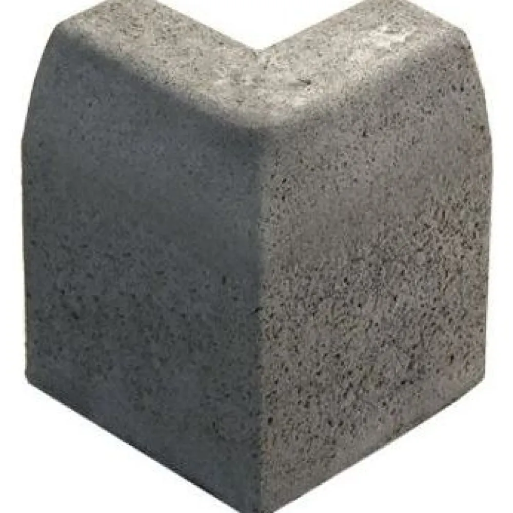 Upotettava reunakivi J12 kulma 90° kupera 500x110x300 mm sileä harmaa*Rudus Outlet