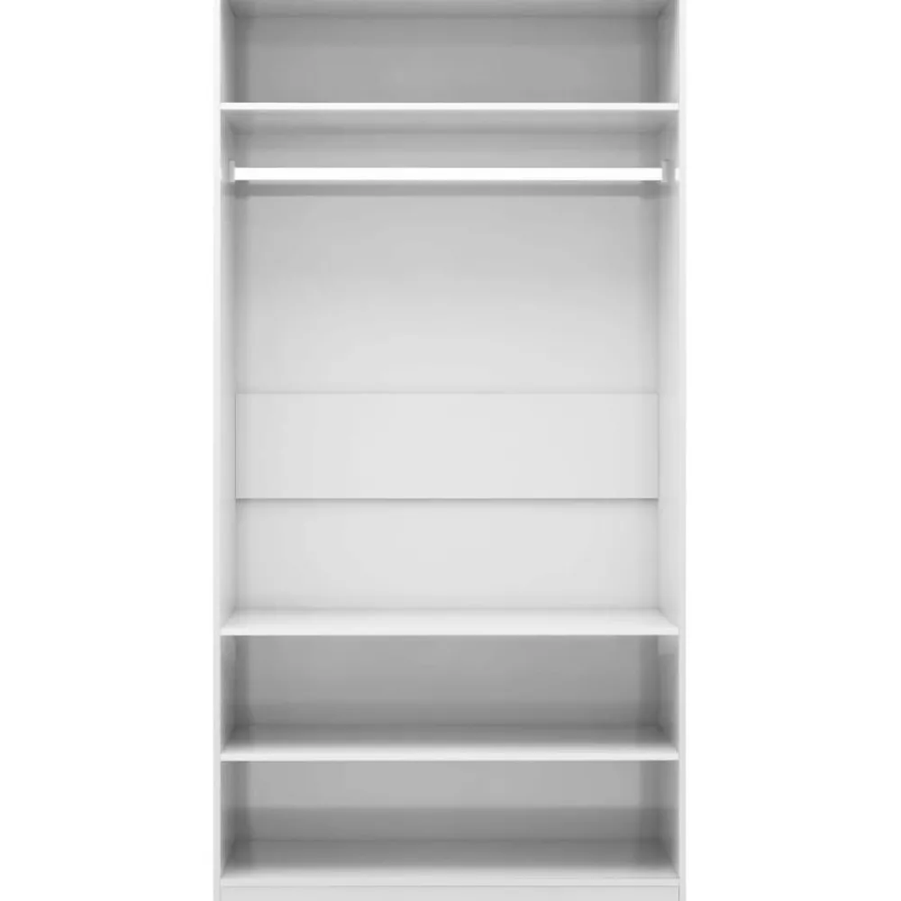 Vaatekaappi korkeakiilto valkoinen 100cm lastulevy*FinePRICE Outlet