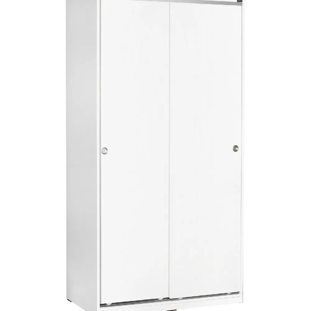 Vaatekaappi liukuovilla SWD-436-BB-2, 94cm, valkoinen*Linento Furniture