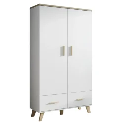 Online Vaatekaappi LOTTA 2D2S, valkoinen/beige (5081) Vaatekaapit