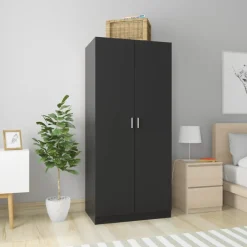 Sale Vaatekaappi musta 80cm lastulevy Vaatekaapit