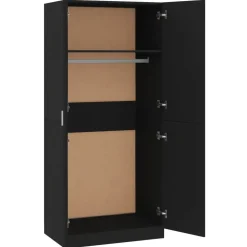 Sale Vaatekaappi musta 80cm lastulevy Vaatekaapit