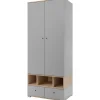 Vaatekaappi ORO SYSTEM 1, 80x195cm, saranaovilla, harmaa/ruskea*Nomla