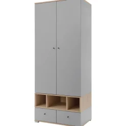 Vaatekaappi ORO SYSTEM 1, 80x195cm, saranaovilla, harmaa/ruskea*Nomla