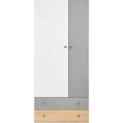 Vaatekaappi PIXEL SYSTEM PX3, 80x190cm, valkoinen/harmaa*Nomla Best