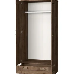 Best Vaatekaappi TADEUSZ 7, saranaovet, 90x191cm, ruskea Vaatekaapit