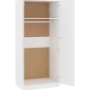 Vaatekaappi valkoinen 80cm lastulevy*FinePRICE Online