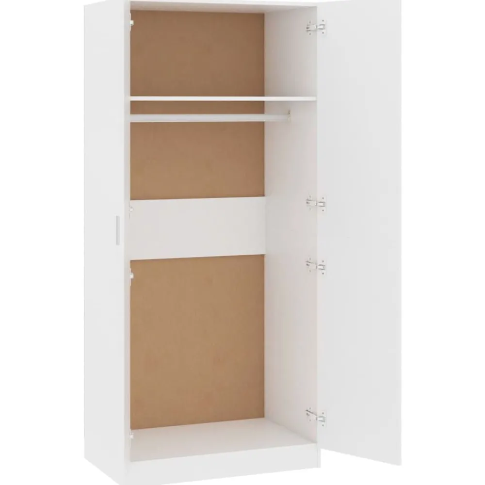 Vaatekaappi valkoinen 80cm lastulevy*FinePRICE Online