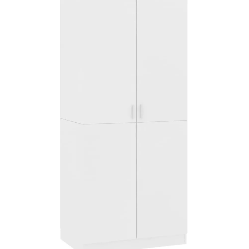 Vaatekaappi valkoinen 80cm lastulevy*FinePRICE Online
