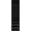 Vaatekaappi vetolaatikoilla musta 50cm lastulevy*FinePRICE Outlet