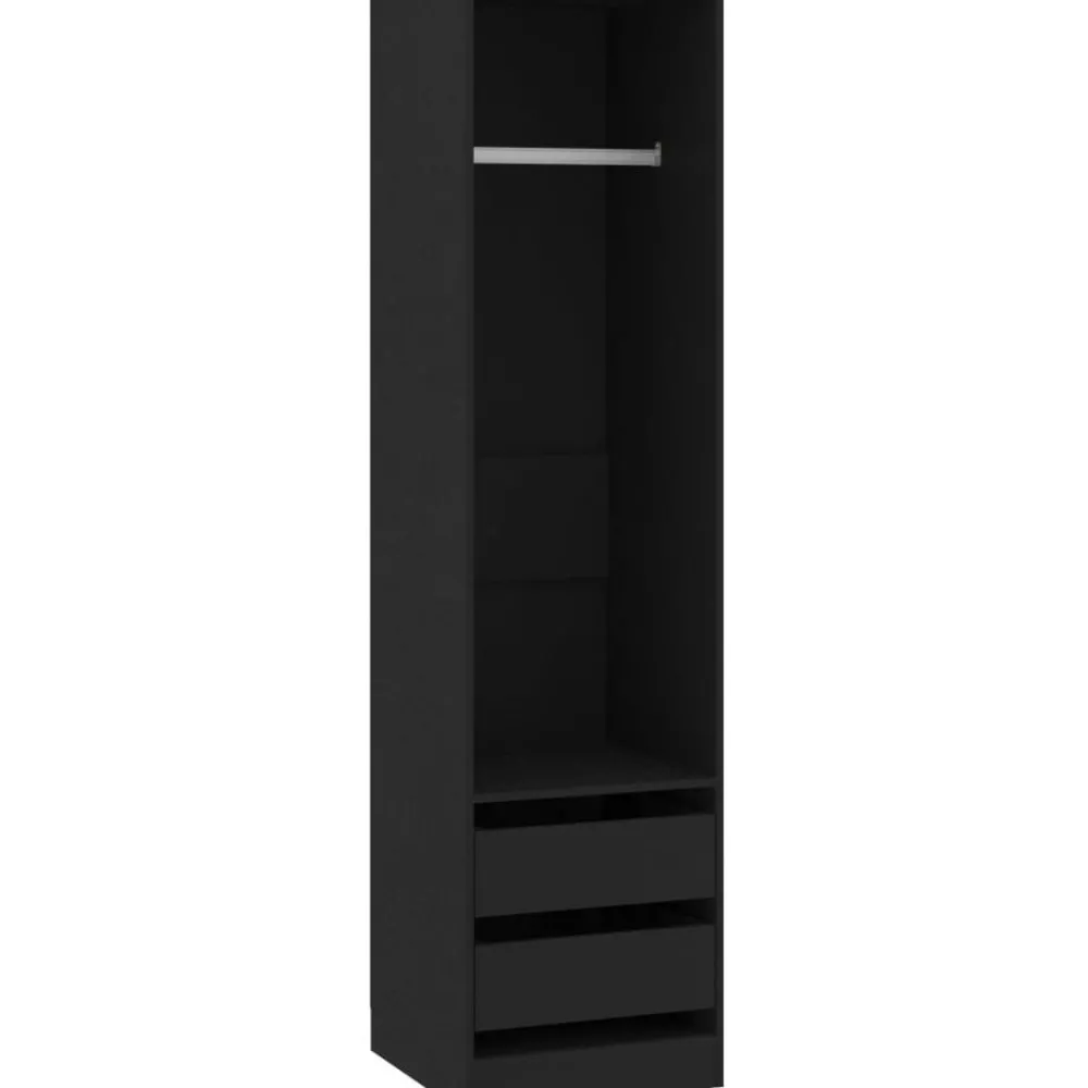 Vaatekaappi vetolaatikoilla musta 50cm lastulevy*FinePRICE Outlet