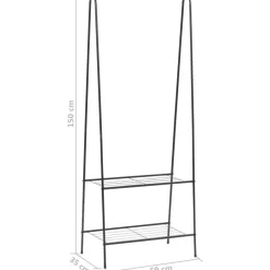 Vaateteline 59x35x150 cm musta*FinePRICE New