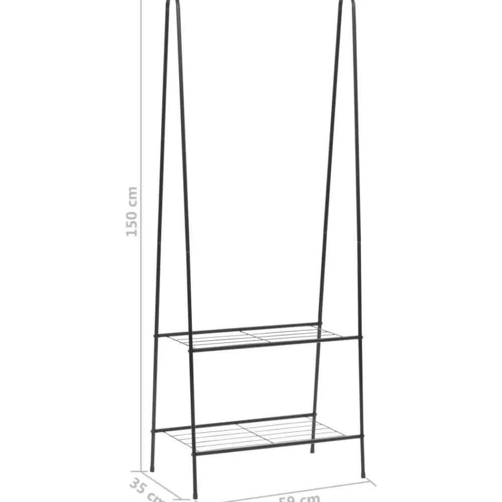 Vaateteline 59x35x150 cm musta*FinePRICE New