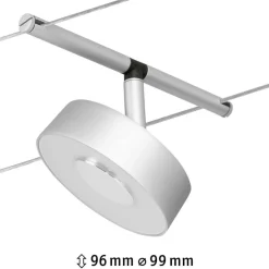 Vaijerivalaisin CorDuo RoundMac, 200lm, 4.5W, 3000K, 12V, mattamusta/kromi*Paulmann New