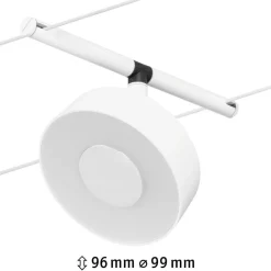 Vaijerivalaisin CorDuo RoundMac, 200lm, 4.5W, 3000K, 12V, mattamusta/kromi*Paulmann New