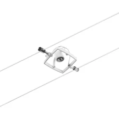 Discount Vaijerivalaisinsetti CorDuo Mac II, GU5.3, 230/12V, 5 valaisinta, mattavalkoinen/kromi Vaijerivalaisimet