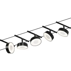 Hot Vaijerivalaisinsetti CorDuo Circle, 5x180lm, 5x5W, 3000K, 230/12V, eri värejä Vaijerivalaisimet