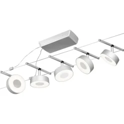 Hot Vaijerivalaisinsetti CorDuo Circle, 5x180lm, 5x5W, 3000K, 230/12V, eri värejä Vaijerivalaisimet