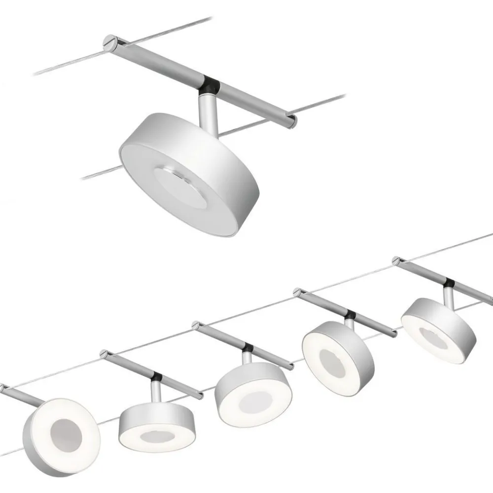 Hot Vaijerivalaisinsetti CorDuo Circle, 5x180lm, 5x5W, 3000K, 230/12V, eri värejä Vaijerivalaisimet