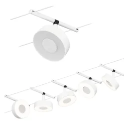 Hot Vaijerivalaisinsetti CorDuo Circle, 5x180lm, 5x5W, 3000K, 230/12V, eri värejä Vaijerivalaisimet
