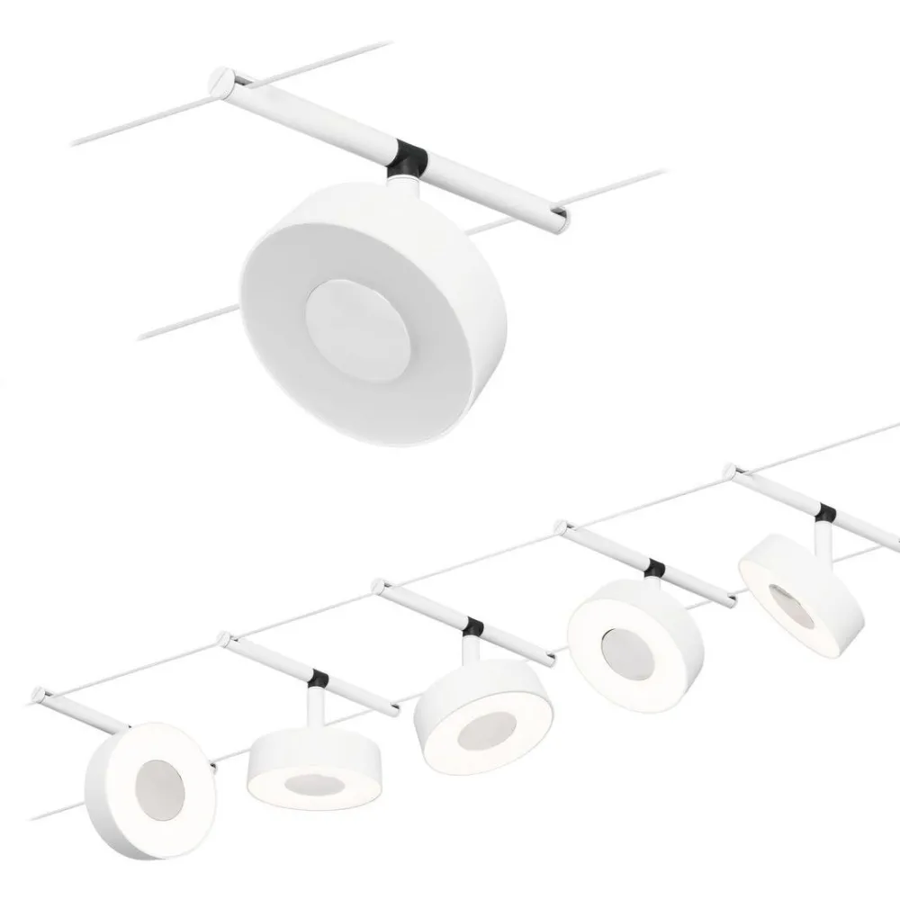 Hot Vaijerivalaisinsetti CorDuo Circle, 5x180lm, 5x5W, 3000K, 230/12V, eri värejä Vaijerivalaisimet