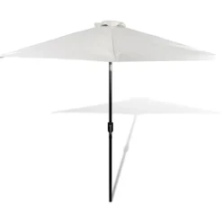 Valkoinen aurinkovarjo terästolpalla 3 m*FinePRICE New
