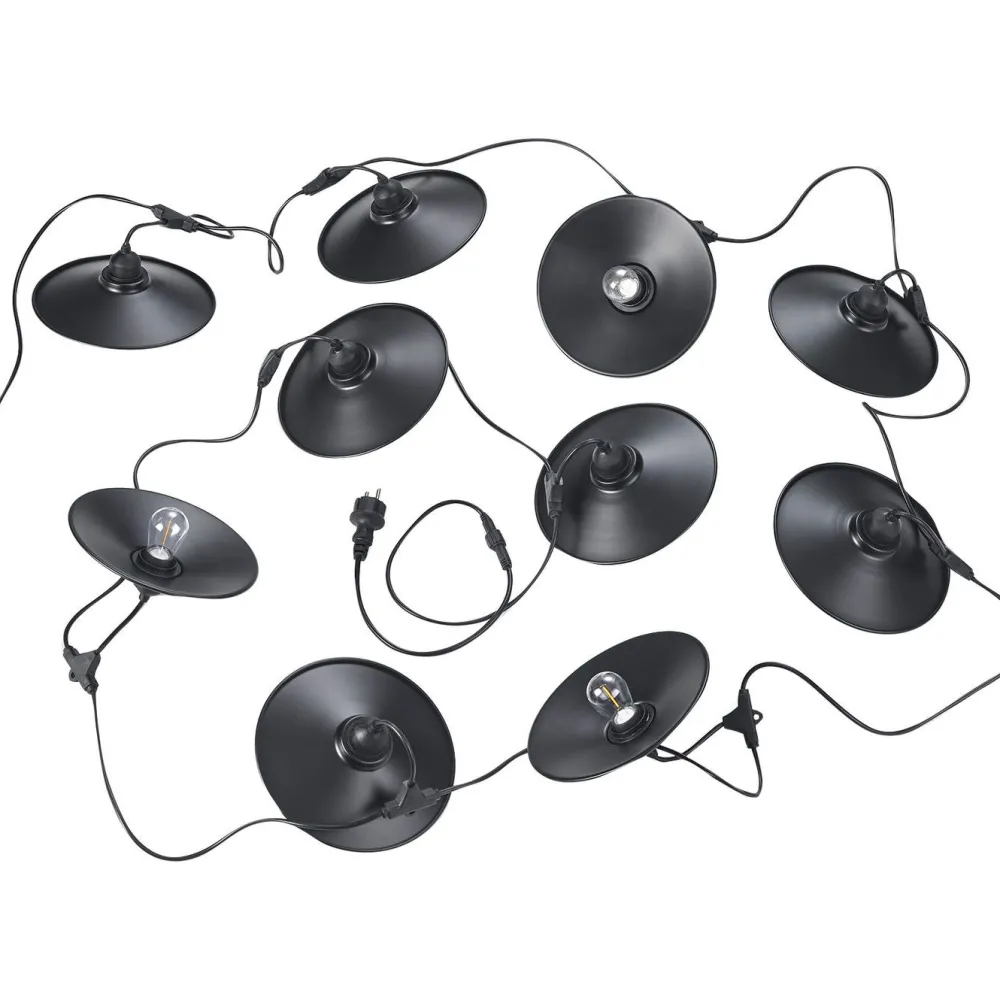 Best Valoketju Chain 6.5m 10xE27 varjostimilla mattamusta Terassivalot|Terassivalot Ja Maavalot