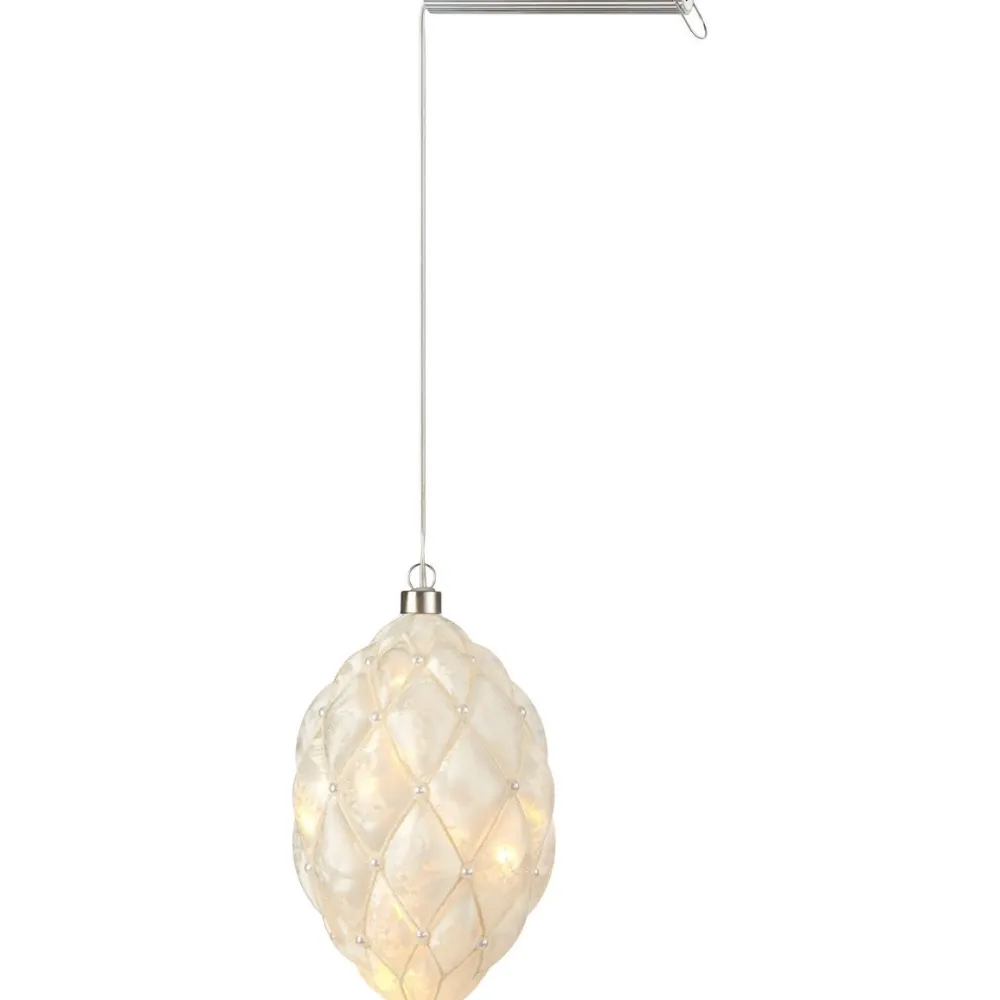 Valokoriste Pearl soikea 20 valoa roikkuva paristokäyttöinen valkoinen*Markslöjd Clearance