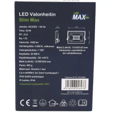 Valonheitin LED Max Slim LED, 20W, 1600lm, 4000K Valonheittimet