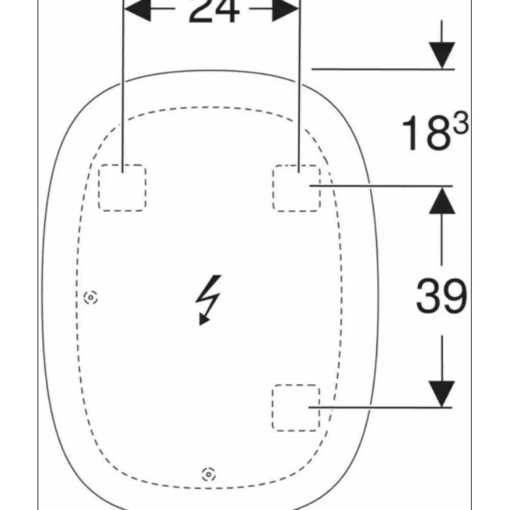 Valopeili Option Oval, 600 mm*Geberit Outlet
