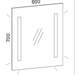 Valopeili Sol 600x700 mm pistorasialla ja virtakytkimellä*Otsoson Hot