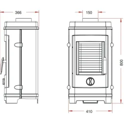 Valurautatakka Remilly, 7 kW 66 kg*Invicta New