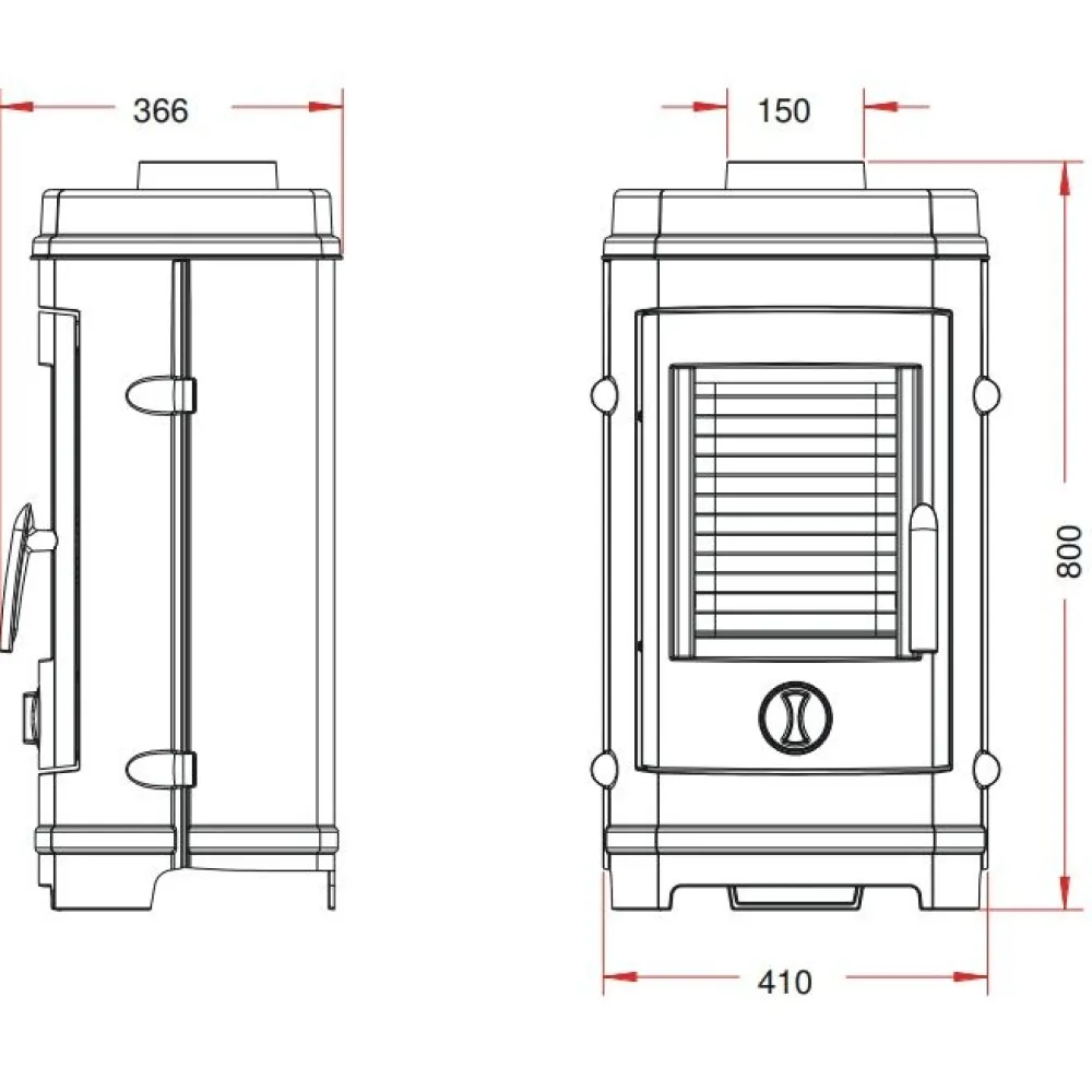 Valurautatakka Remilly, 7 kW 66 kg*Invicta New