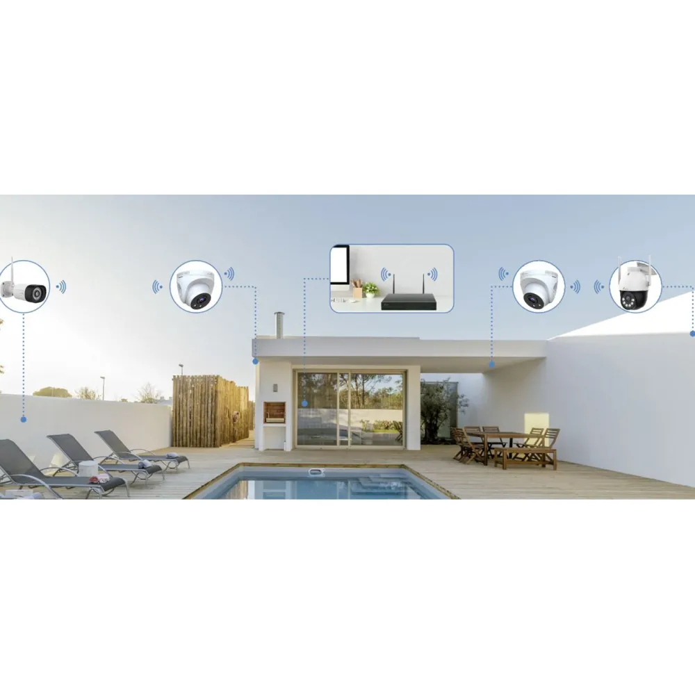 Valvontakamerapaketti Nivian Professional, 3MP, 8 kameraa, 16 kanavaa, 1Tb*Celotron Hot