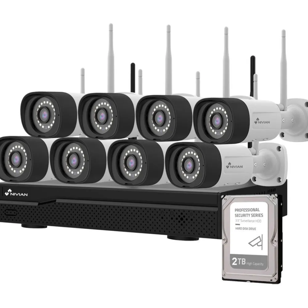 Valvontakamerapaketti Nivian Professional, 3MP, 4 kameraa, 16 kanavaa, 1Tb*Celotron Sale