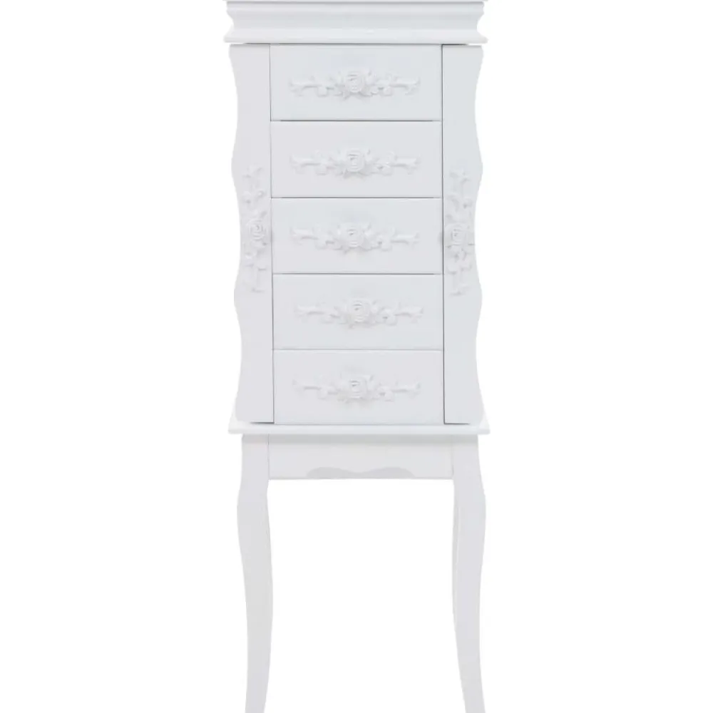 Clearance Vapaasti seisova korukaappi, 34x26x94 cm, valkoinen Lipastot