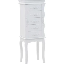 Clearance Vapaasti seisova korukaappi, 34x26x94 cm, valkoinen Lipastot