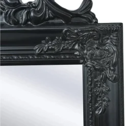 Outlet Vapaasti seisova peili barokkityylinen 160x40 cm musta Peilit